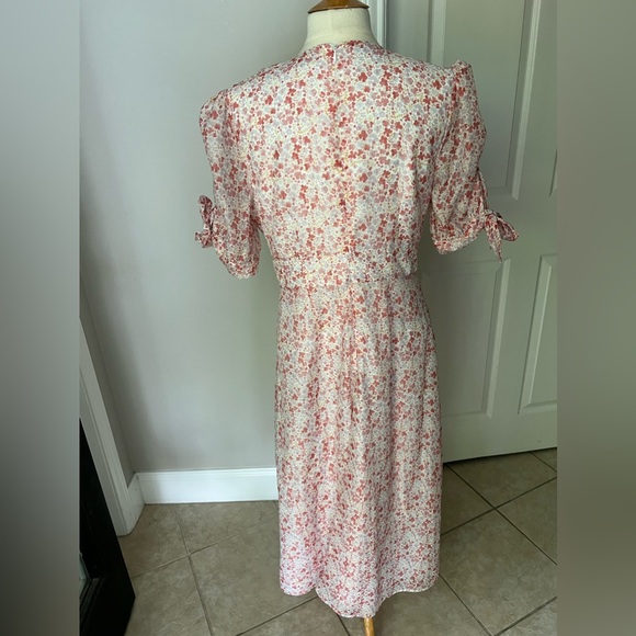 Glamorous Pink Floral Organza Midi Dress - Picture 6 of 7